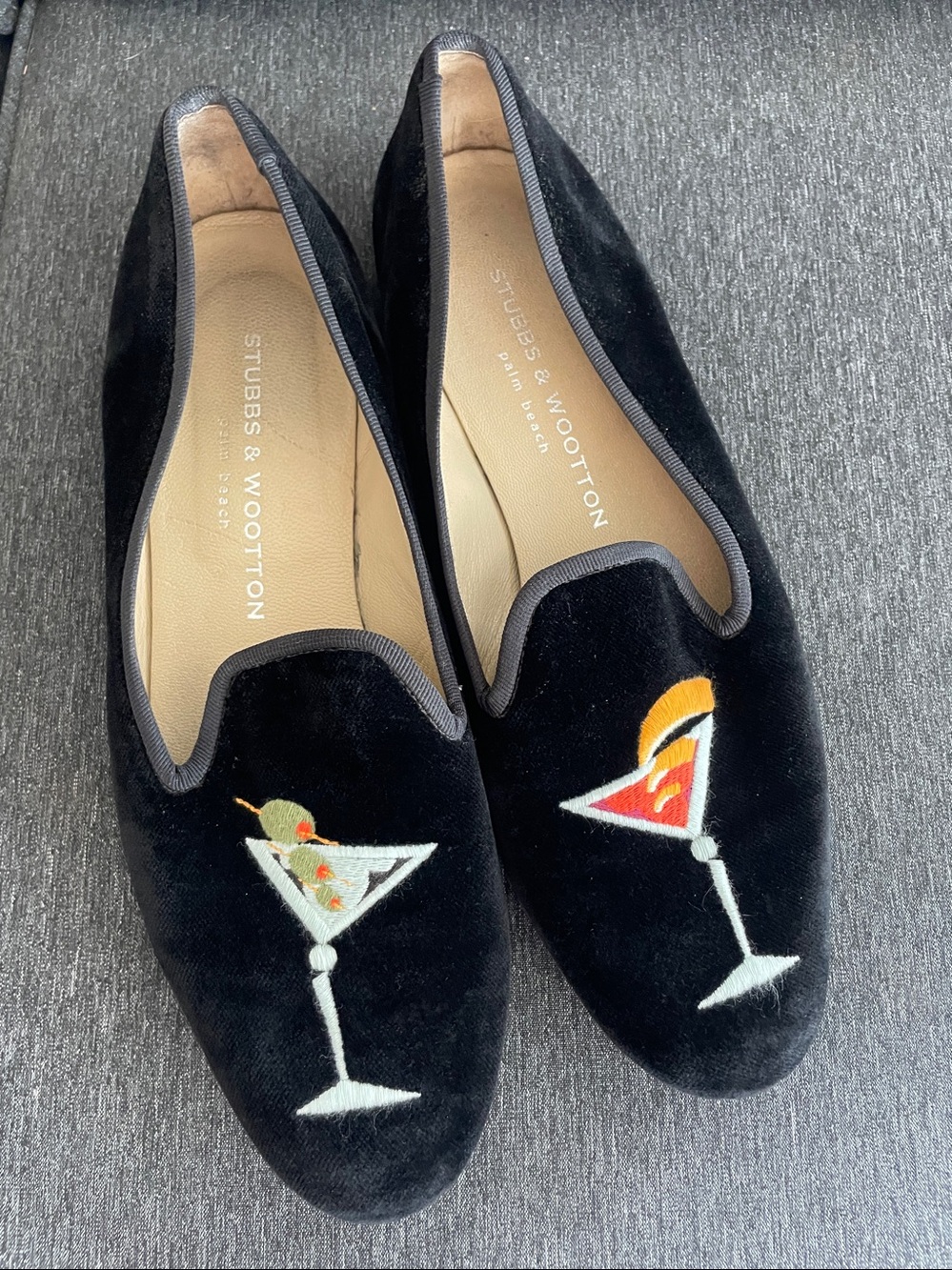Stubbs & Wootton Palm Beach loafers Martini leather/velvet 9
